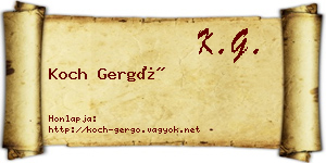 Koch Gergő névjegykártya
